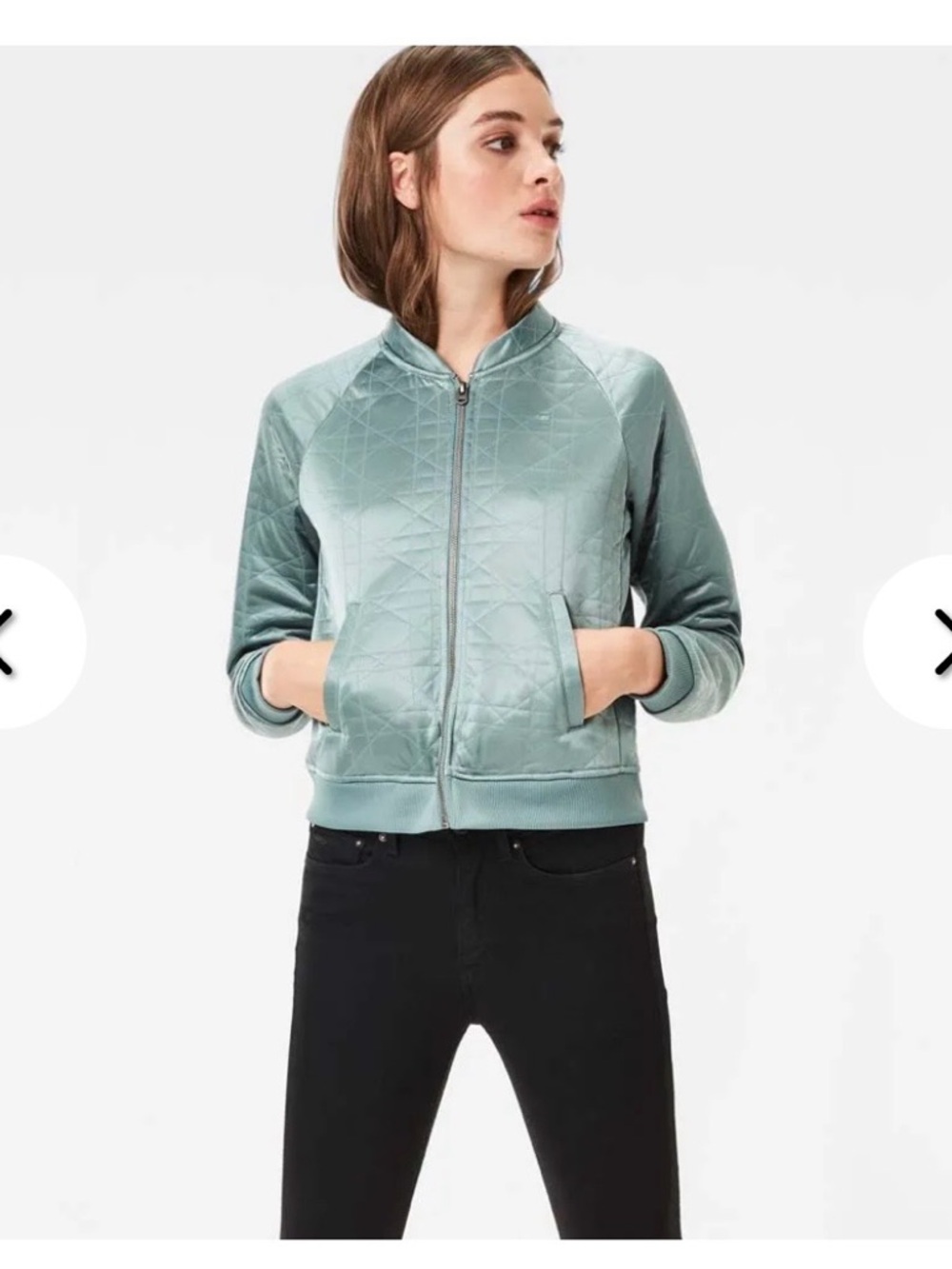 G-Star Quilted Bomber Jacket in Sage Green new with tags